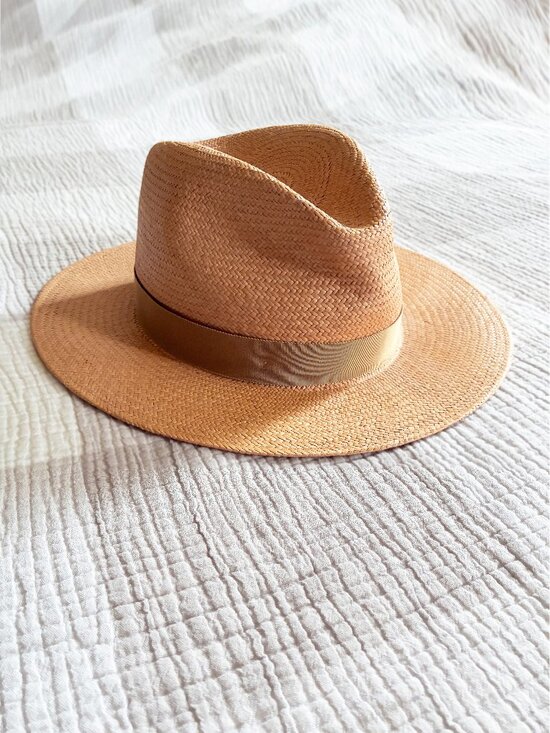 rag & bone Hand Woven Straw Panama Hat in Taupe with Twisted Ribbon Band main image 10